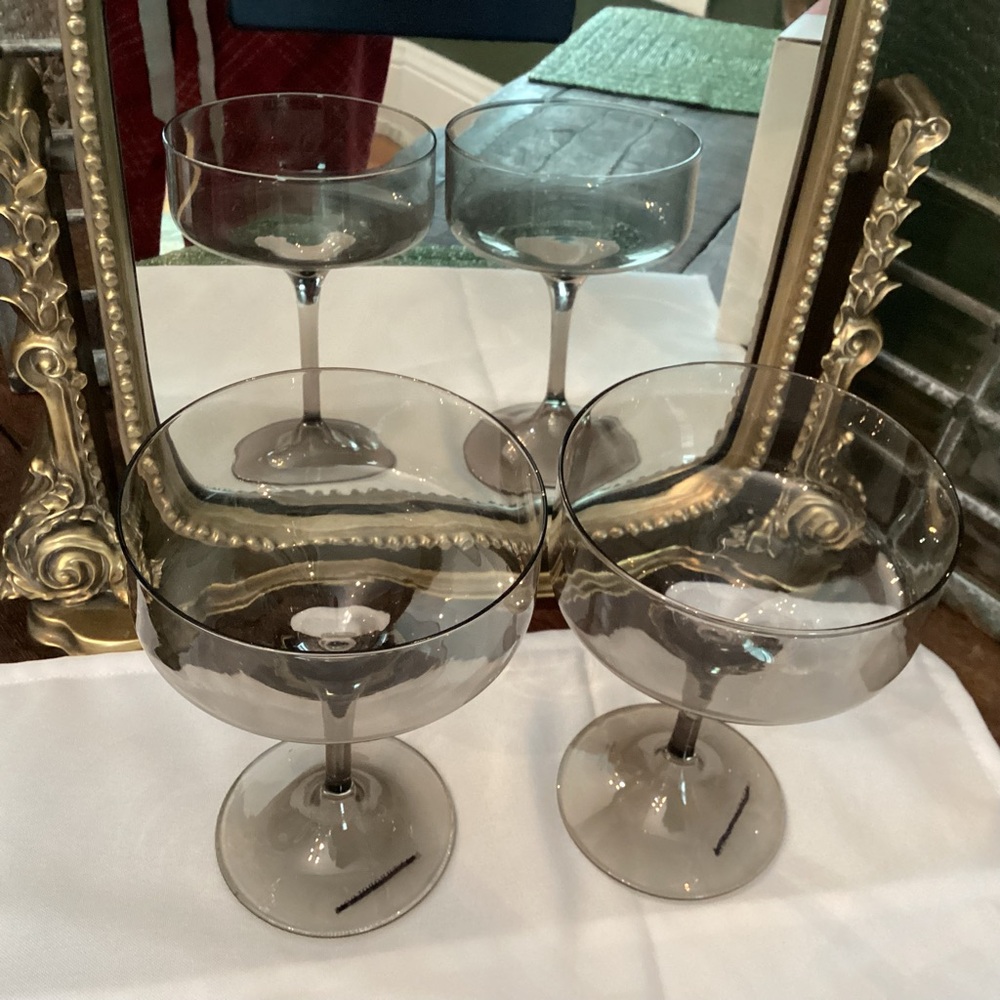 Anthropologie Morgan Coupe Glasses -Twilight set of 2 NIB